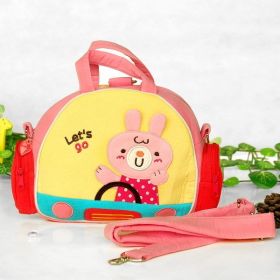[Joyce Rabbit] Embroidered Applique Fabric Art Shoulder Bag / Swingpack / Travel Bag (8.3*8.3*2.7)