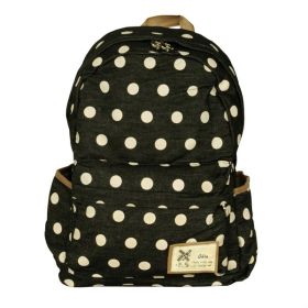 [Naughty Dots] Fabric Art School Backpack Outdoor Daypack