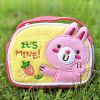 [Rabbit & Carrot] Embroidered Applique Fabric Art Wrist Wallet / Coin Purse (4.1*3)