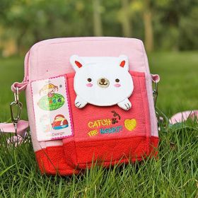 [White Bunny] Embroidered Applique Swingpack Bag Purse / Wallet Bag / Camera Bag (5.4*5.9*2)