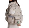 [Cat & Fish] 100% Cotton Fabric Art School Backpack / Outdoor Backpack