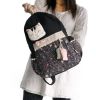[Smile Cat] 100% Cotton Fabric Art School Backpack / Outdoor Backpack