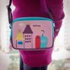 [Morning Tweet] Embroidered Applique Swingpack Bag Purse / Wallet Bag / Shoulder Bag (7.1*5.3*3.7)