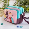 [Morning Tweet] Embroidered Applique Swingpack Bag Purse / Wallet Bag / Shoulder Bag (7.1*5.3*3.7)