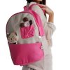 [Cat & Flowers] 100% Cotton Fabric Art School Backpack / Outdoor Backpack
