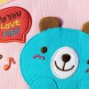 [Blue Bear] Embroidered Applique Swingpack Bag Purse / Wallet Bag / Shoulder Bag (5.5*4.7*1.2)