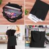 2-piece polyester/cotton duffel bag is lightweight, washable and reusable (black)
