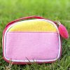 [Rabbit & Carrot] Embroidered Applique Fabric Art Wrist Wallet / Coin Purse (4.1*3)