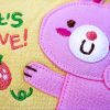 [Rabbit & Carrot] Embroidered Applique Fabric Art Wrist Wallet / Coin Purse (4.1*3)