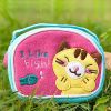 [Kitty & Fish] Embroidered Applique Fabric Art Wrist Wallet / Coin Purse (4.1*3)