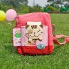 [Cat Loves Fish] Embroidered Applique Swingpack Bag Purse / Wallet Bag / Camera Bag (5.4*5.9*2)