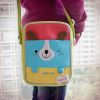 [Hello Dog] Embroidered Applique Fabric Art Shoulder Bag / Swingpack / Travel Bag (8.1*6.5*2.4)