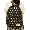 [Naughty Dots] Fabric Art School Backpack Outdoor Daypack
