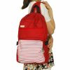 [Lively Red] Fabric Art School Backpack Outdoor Daypack