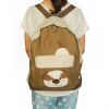 [Playing with Dog] Fabric Art School Backpack Outdoor Daypack