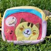 [Yellow Kitty] Embroidered Applique Swingpack Bag Purse / Wallet Bag / Shoulder Bag (5.5*4.7*1.2)
