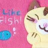 [Kitty & Fish] Embroidered Applique Fabric Art Wrist Wallet / Coin Purse (4.1*3)