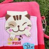 [Cat Loves Fish] Embroidered Applique Swingpack Bag Purse / Wallet Bag / Camera Bag (5.4*5.9*2)