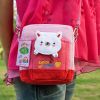 [White Bunny] Embroidered Applique Swingpack Bag Purse / Wallet Bag / Camera Bag (5.4*5.9*2)