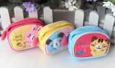 [Kitty & Fish] Embroidered Applique Fabric Art Wrist Wallet / Coin Purse (4.1*3)