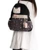 [Smile Cat] 100% Cotton Fabric Art School Backpack / Outdoor Backpack