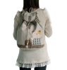 [Happy Cat] 100% Cotton Fabric Art School Backpack / Outdoor Backpack