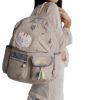 [Cat & Fish] 100% Cotton Fabric Art School Backpack / Outdoor Backpack