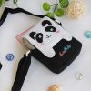 [White Panda] Embroidered Applique Swingpack Bag Purse / Wallet Bag / Camera Bag (3.9*5.1*1.2)