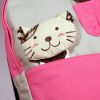 [Cat & Flowers] 100% Cotton Fabric Art School Backpack / Outdoor Backpack