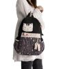 [Smile Cat] 100% Cotton Fabric Art School Backpack / Outdoor Backpack
