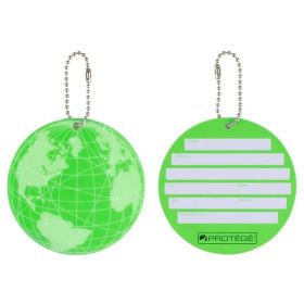 Protege Neon Round EZ ID Luggage Tags, Green Family Pack (8 Tags)