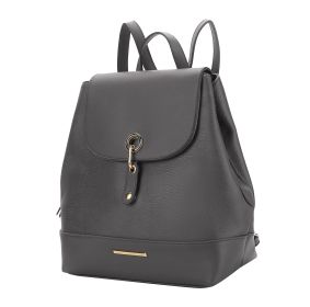 MKF Collection Laura Vegan Leather Backpack by Mia K (Color: Charcoal)