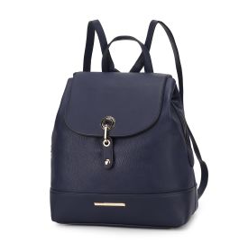 MKF Collection Laura Vegan Leather Backpack by Mia K (Color: Navy)
