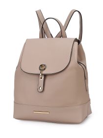 MKF Collection Laura Vegan Leather Backpack by Mia K (Color: Taupe)