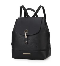 MKF Collection Laura Vegan Leather Backpack by Mia K (Color: Black)