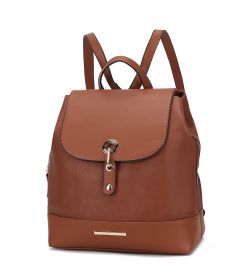MKF Collection Laura Vegan Leather Backpack by Mia K (Color: Brown)