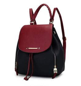 MKF Collection Kimberly Backpack Vegan Leather Women by Mia k (Color: Navy-Red)
