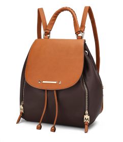 MKF Collection Kimberly Backpack Vegan Leather Women by Mia k (Color: Coffee-Cognac)
