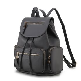 MKF Collection Ivanna Oversize Backpack Purse Vegan Leather Womens by Mia K (Color: Charcoal)