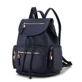 MKF Collection Ivanna Oversize Backpack Purse Vegan Leather Womens by Mia K (Color: Navy)