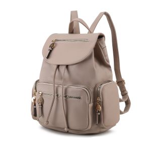 MKF Collection Ivanna Oversize Backpack Purse Vegan Leather Womens by Mia K (Color: Taupe)
