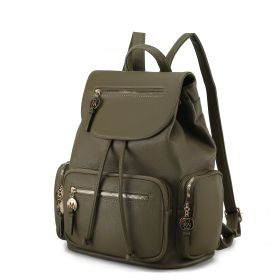 MKF Collection Ivanna Oversize Backpack Purse Vegan Leather Womens by Mia K (Color: Olive)