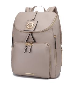 MFK Collection Angela Large Backpack by Mia K (Color: Beige)