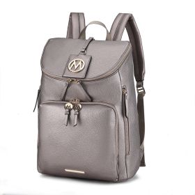 MFK Collection Angela Large Backpack by Mia K (Color: Pewter)