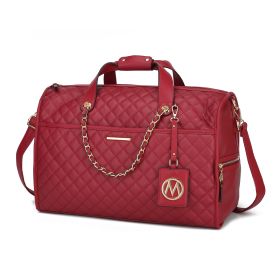 MKF Collection Lexie Vegan Leather Women Duffle by Mia K (Color: Red)