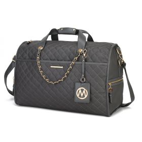 MKF Collection Lexie Vegan Leather Women Duffle by Mia K (Color: Charcoal)