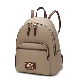 MKF Collection Alice Backpack Vegan Leather Women by Mia k (Color: Taupe)