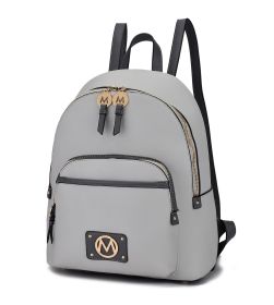 MKF Collection Alice Backpack Vegan Leather Women by Mia k (Color: Light Gray)