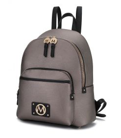MKF Collection Alice Backpack Vegan Leather Women by Mia k (Color: Pewter)
