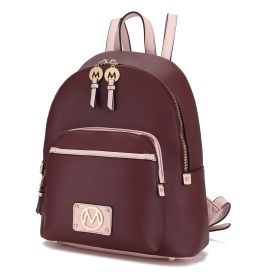 MKF Collection Alice Backpack Vegan Leather Women by Mia k (Color: Wine)